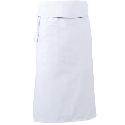 [Chef Collection] Modern Apron with Piping - White & Black 