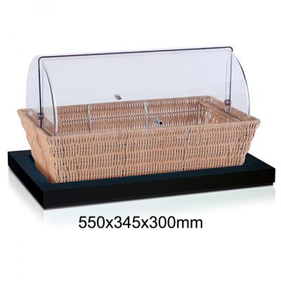 Rattan Bread Basket with Cloche-550x345x300mm