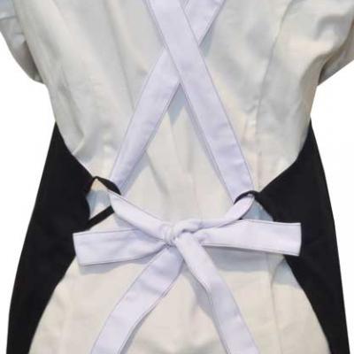 Chef Collection New Cross Back Apron Black, 100% Cotton