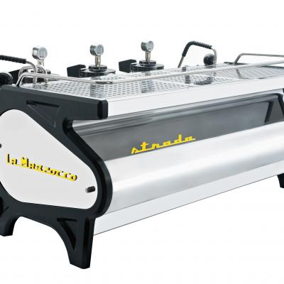 3 Group Strada MP is the most advanced machine featuring traditional La Marzocco technology.